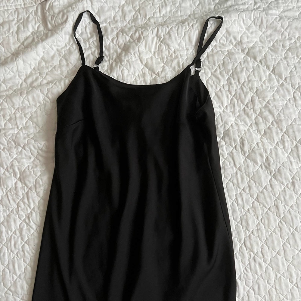 Calvin Klein Black Midi Silk Slip Dress